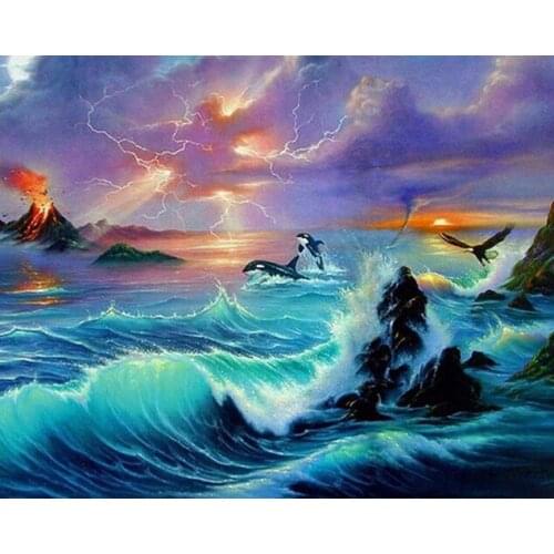 A15983 11CT/14CT/18CT/25CT/28CT oil scenery patterns Counted Cross Stitch DIY Cross Stitch Kits Embroidery Needlework Sets