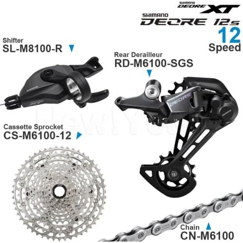 SHIMANO DEORE XT 12 speed Groupset include M8100 Shifter and M6100 Rear Derailleur Cassette Sprocket Chain Original Parts