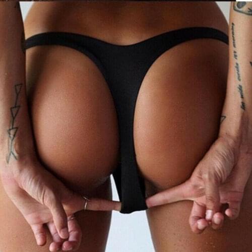 New Sexy Womens Tiny Brazilian Bikini Swimwear T-Back G-String Thong Bikini Bottom Womens Bathing Bottoms Euramerican Style 2021
