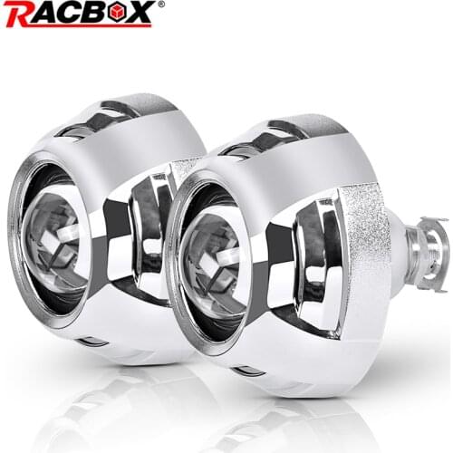 Brand New 2.5 Inch Universal Bi xenon HID Projector Lens Silver Shrouds High Low Beam Retrofit H7 H4 Car Headlight Assembly