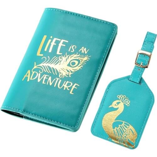 Passport Cover Added Luggage Tag Set Credit Card Holder Travel Accessories Name ID Address Luggage Tags Cover Bag CH01LT11C