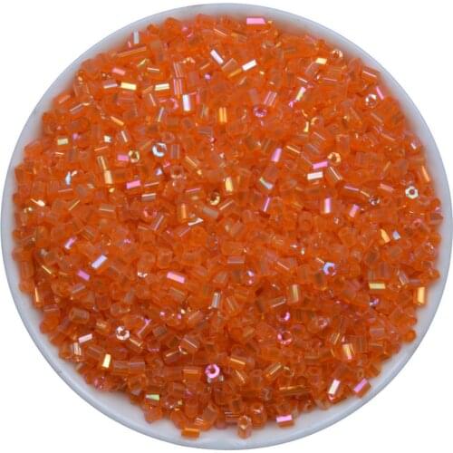 Wholesale 1000pcs Orange Jewelry Making DIY 2mm Czech Glass Tube Seed Crystal Spacer Beads tiny Charm pendants Clothing DIY