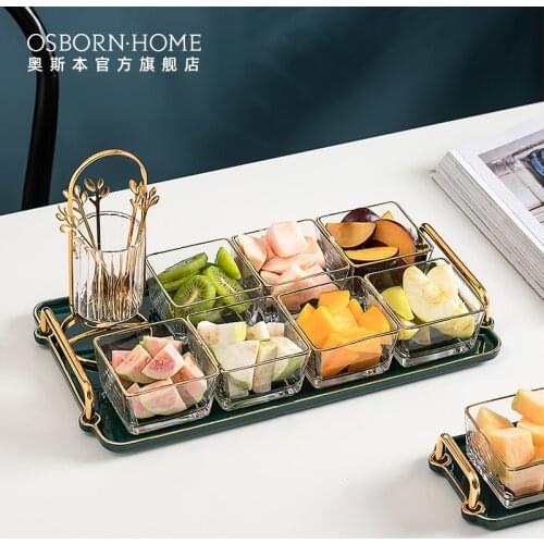 OSBORN Light Luxury Creative Ceramics Dried Fruit Candy Plate Serveware Snack Tray Serving Tapas Dishes Nuts Olives