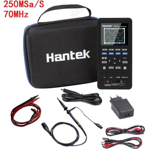 Hantek2D72 Digital Handheld Oscilloscope+Waveform Generator+Multimeter 2 Channels LCD Display Test Meter Tools 3in1