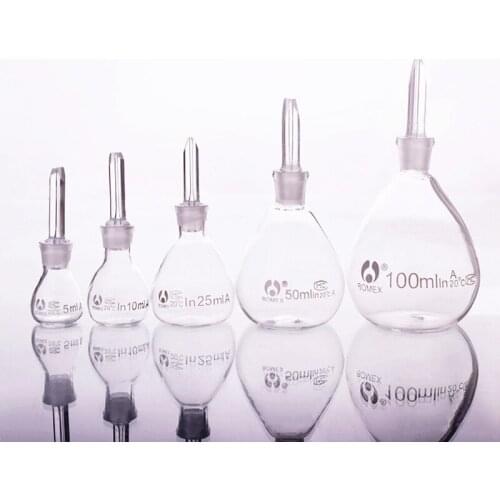 3pcs Lab 5ml 10ml 25ml 50ml 100ml Glass pycnometer ball-shape gravity bottle picknometer Laboratory equipment Glassware