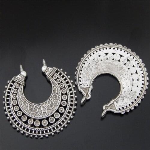 GraceAngie 12PCS Jewelry color Tone Alloy Crescent Shaped Pendant Ancient Half Moon Connectors Handmade Jewelry Finding