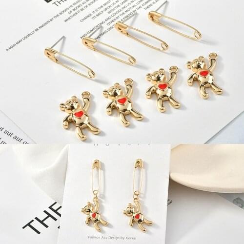 Diy jewelry making 40pcs/lot animals cartoon bears/Pin shape alloy floating locket charms fit earring accessory