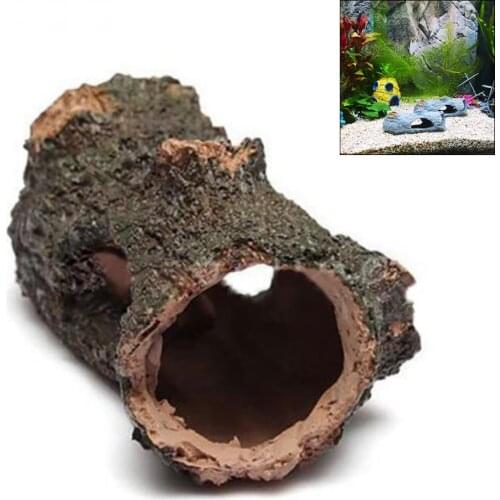 Resin Aquarium Ornament Hollow Trunk Fish Tank Tree Log Wood Landscape Fish Tank Decoration