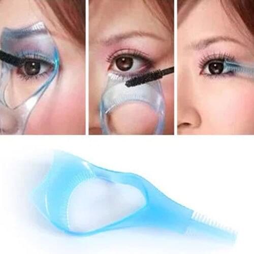 Practical Makeup Eye 3 in 1 Mascara Eyelash Applicator Guide Card Comb Random Color