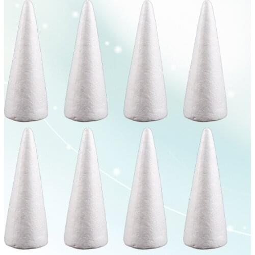 12 Pcs Polystyrene DIY Christmas Ornaments Craft Cone Shaped Accessories for Home Craft Project Christmas Tree Table Centerpiece