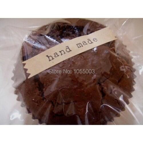Kraft Handmade Sticker For DIY Handmade Products/Gift/Cake/Candy Package Seal Sticker Self-Adhesive sticker 200pcs Packing Label