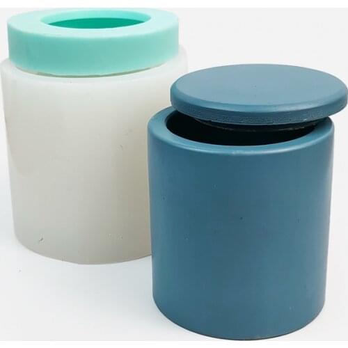 PRZY Handmade Planter Silicone Mold for Concrete Pot Storage Can Concrete Garden Vase Molds Succulents Potting Clay Resin Mould