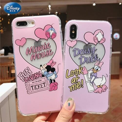Disney Minnie Daisy Phone Cases for IPhone 7Plus 8Plus X XS Max Silicone Phone Back Covers Cartoon Shells zz0710