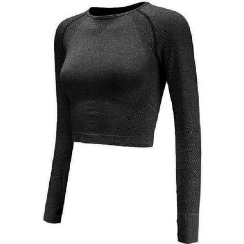 Sport Fitness Top Women Seamless Thumb Hole Long Sleeve Top Sportswear For Women Gym Yoga Shirt Fitted Camisetas Deporte Mujer