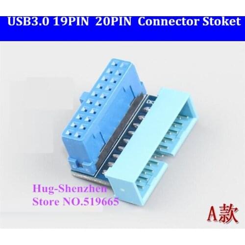 USB 3.0 19P 20P 19 pin 20 pin USB3.0 19P 20P male connector socket 90 degree motherboard chassis front seat expansion connector