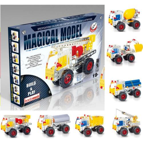 Magical model iron building blocks assembled Commander kit,engineering van 8 styles for childrens 3D puzzle toy set