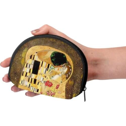 NOISYDESIGNS Gustav Klimt The Kiss Designs Bag Pure Zipper Coin Key Bags Money Pocket Women Men Coin Purse Small Wallet Kids