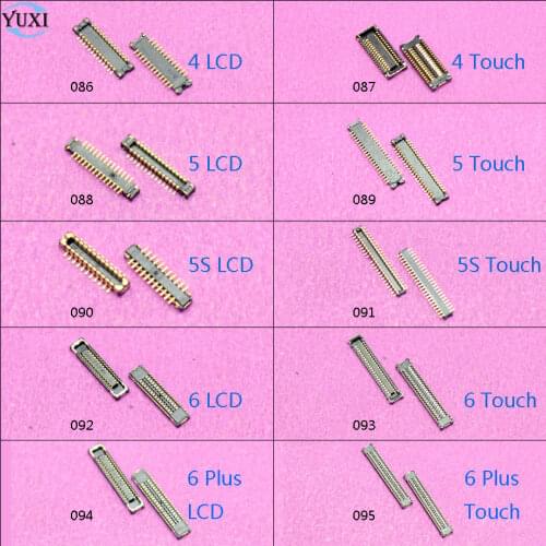 YuXi 1pcs LCD Digitizer & Touch Screen Display FPC connector for iPhone 4 4S 5 5S 6 6 Plus on motherboard logic board mainboard