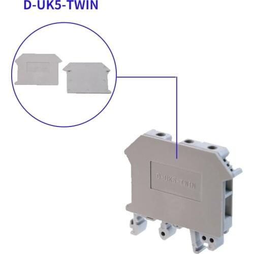 D-UK5-TWIN for UK5-TWIN Terminal Block Accessories End Cover Plate Din Rail Terminal Blocks 10pcs