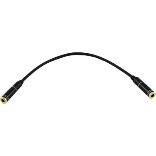 1x 3.5mm 4 Pole 3 Ring Female to Female Jack Stereo Audio Aux F/F Extension Convertor Cable Gold Plated Connector 20cm