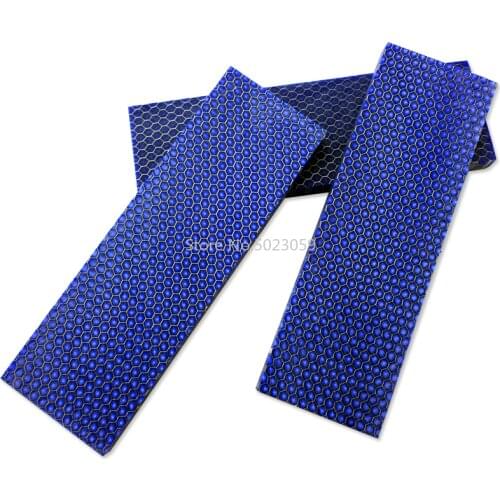 2 Pieces Blue C-Tek Resin Material for DIY Knife Handle Making Snake Grain Honeycomb Pattern Slingshot Handle