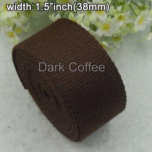 Wholesale 1.5"inch Width 38mm Good Quality Thick Cotton fabric Webbing Cotton Belt Cotton straps for bag clothing 2 yard/Lot