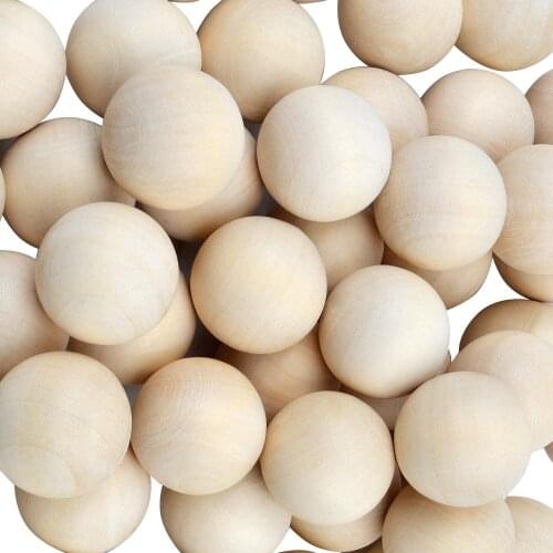 20 Pieces Eco-Friendly Unfinished Wooden Balls Large Round Spacer Beads for DIY Projects Arts Craft Jewelry Making Supplie, 30mm