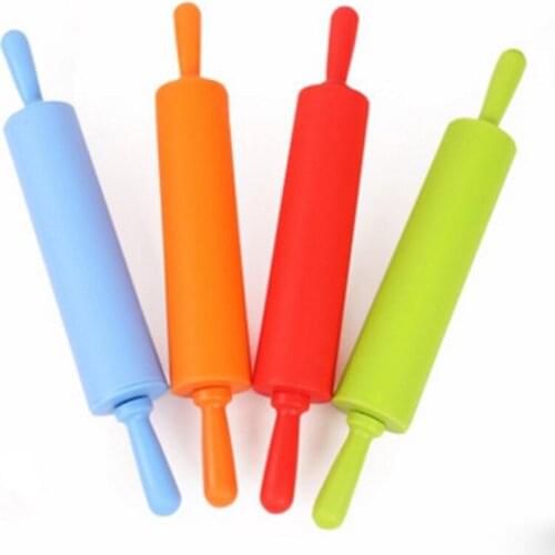 Non Stick Silicone Food Grade Rolling Pin Fondant Rolling Pin DIY Kitchen Tools Dumpling Roller Cake Bakeware Tools 30x4.2cm
