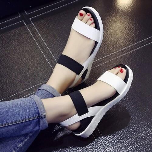 Summer sandals women shoes 2020 new pu platform sandals summer shoes woman high heels sandals fashion buckle strap women sandals