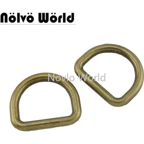 10-50-100pcs 20mm 26mm Bronze old silver metal d rings for handbag pures and bags accessories sewing
