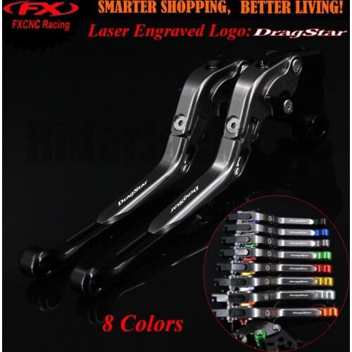 Black+Titanium For Yamaha XVS 1100 XVS1100 DRAGSTAR 1999-2004 NOT fit classic type CNC Motorcycle Adjustable Brake Clutch Levers