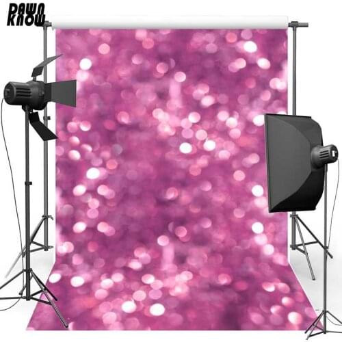 DAWNKNOW Pink Shimmer Vinyl Photography Backdrops Glitter Light Sparkle For Wedding Polyester Backgrounds For Photo Studio F349