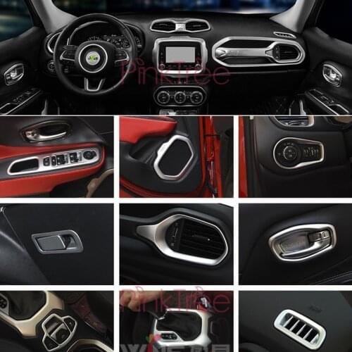 For Jeep Renegade 2016 2017 Interior Moulding Trim Cover Chrome Decorative Trim 3D Sticker Car Styling Accessories