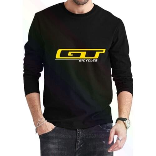 GT Bicycles Biker Logo Classic Black T-Shirt 2021 Newest Summer Mens Long Sleeve Popular Tees Shirt Tops Novel Unisex