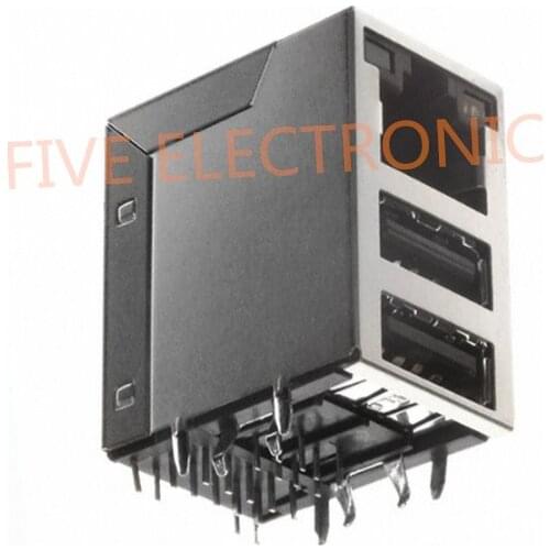 JW0-0006 1 Port RJ45 with USB A, Dual Magjack Connector Through Hole 10/100/1000 Base-TX, AutoMDIX JW0-0006NL