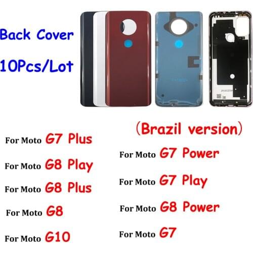 10Pcs/Lot,Back Battery Cover For Motorola Moto G10 / G7 Power / G7 Plus / G8 Play Plus Back Battery Cover door With Adhensive