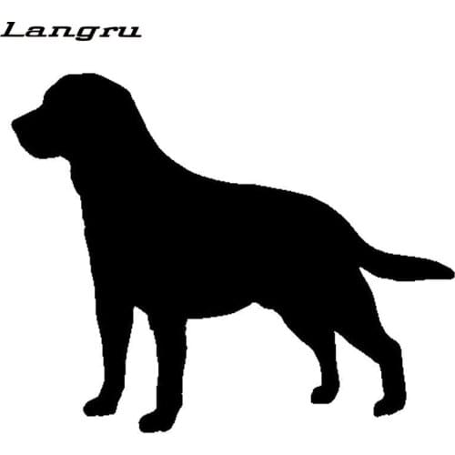 Langru Labrador Retriever Dog Heart Vinyl Decal Silhouette Car Stickers Car Accessories Jdm