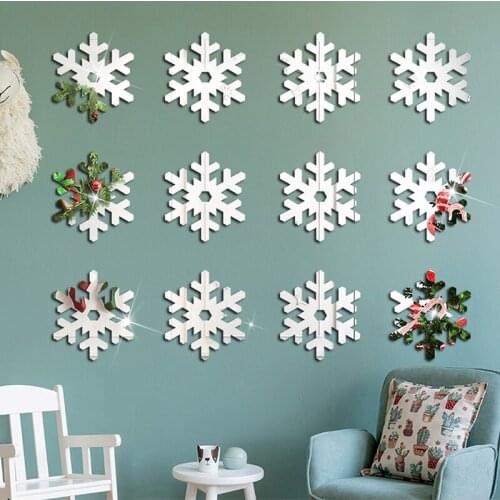 Cartoons Mirror Acrylic Wall Stickers Christmas decor Living Room Bedroom DIY 3D mirror sticker arts mural decal Elk santa claus