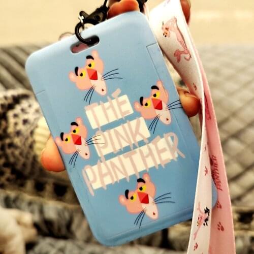 Cartoon Lanyard Credit Card ID Holder Bag Student Women Travel Bank Bus Business Card Cover Badge with Long Rope Hand Rope