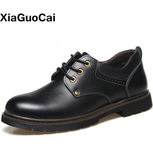 Male Shoes 2021 Spring Autumn Martin Leisure Flats Leather Casual Derby Shoes Lace Up Luxury British Mans Footwear New Arrival