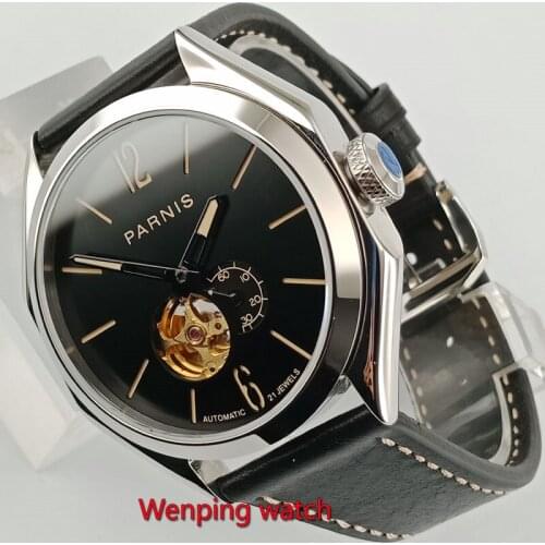 43mm Parnis WRIST WATCHES Golden hollow dial 21 jewels golden miyota automatic movement mens watch W2790