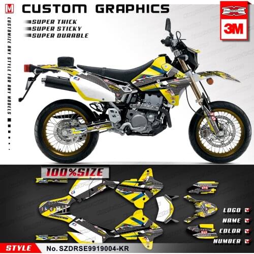 KUNGFU GRAPHICS Motorcycle Decals MX Stickers Vinyl Kit for DRZ400SM DRZ 400 E Enduro 1999-2019 (Style no. SZDRSE9919004)