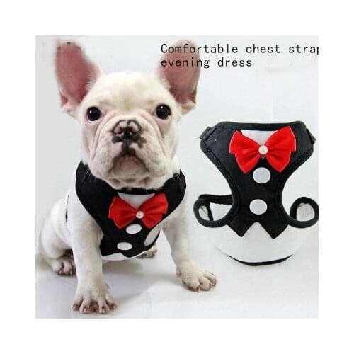 Dog and cat Traction walking clothes puppy and kitten chest strap evening dress pet supplies traction evening dress
