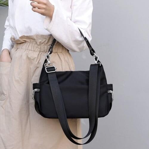 Women Bag Solid Color Nylon Shoulder Bag Female Elegant Handbags and Purses Messenger Waterproof High Capacity Shopper Bags