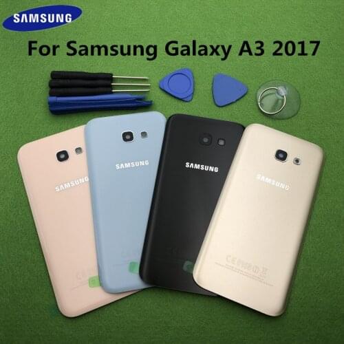 Original A3 Back Battery Cover Glass Housing For Samsung Galaxy A3 2017 A320 SM-A320F Back Battery Door Rear Glass Case + Tools