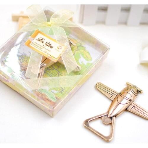 Airplane Bottle Opener Aluminum Alloy Antique Plane Shape Beer Bottle Opener Wedding Gift Party Favors Kitchen Tools
