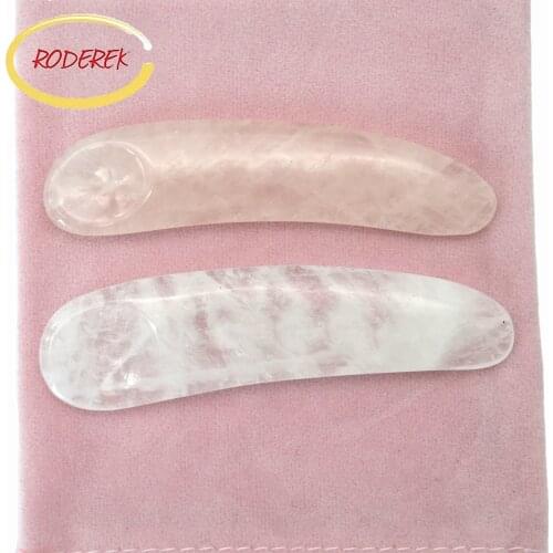Clear Quartz or Rose Quartz Eye Spatula, Eye Cream Applicator Tool , Eye Massager