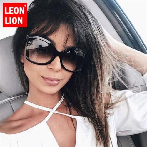 LEONLION Oversized Sunglasses Women 2021 Luxury Brand Gradient Sun Glasses Shades For Women Vintage Square Sunglasses Oculos Sol