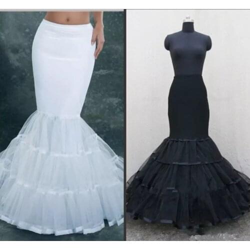 Lycra Tulle White Mermaid Trumpet Style Wedding Gown Bride Bridal Petticoat Crinoline Slip