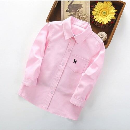Spring Autumn Clothes For Baby Boys Girls Full Sleeve kids Cotton Shirts Childrens Girl Blouse Top 3T-14T Casual School Uniform